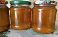 Containers with honey. Delicious honey. ÃÂ¡lose up view